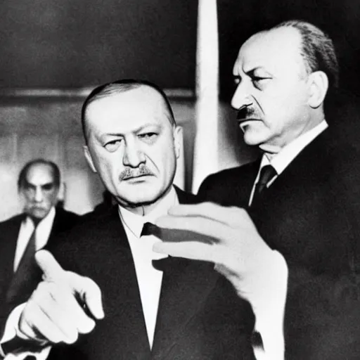 Prompt: Atatürk slapping Recep Tayyip Erdoğan