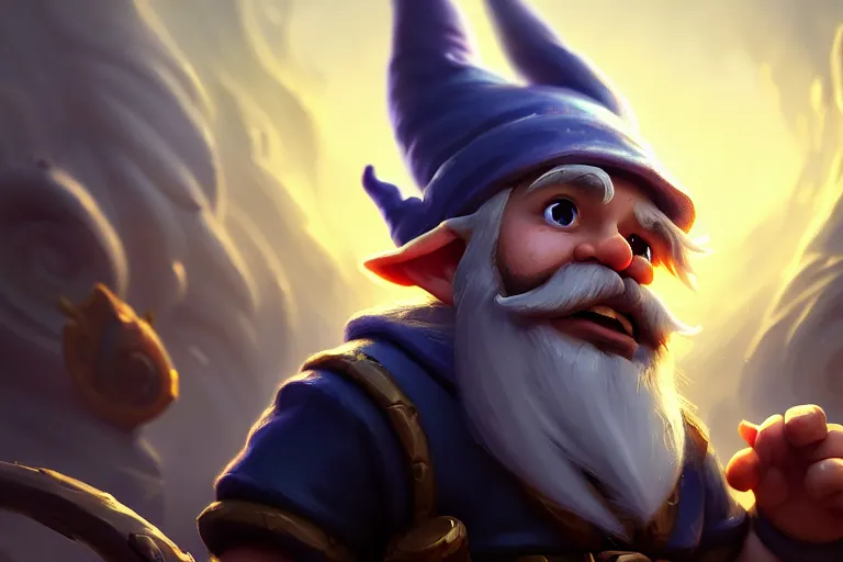 Image similar to [ important ] amazing portrait of funny gnome ], hearthstone splash art, deiv calviz, splash art, natural light, elegant, intricate, fantasy, atmospheric lighting, by greg rutkowski, hearthstone splash art, hd wallpaper, ultra high details, cinematic composition, professional master piece made in one year