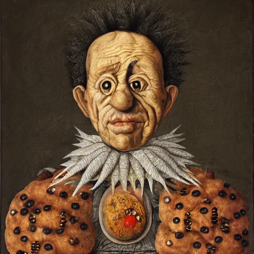 Image similar to a portrait of rick sanchez by giuseppe arcimboldo