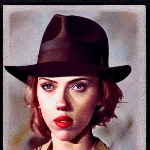 Prompt: Polaroid image of Scarlett Johansson as Indiana Jones