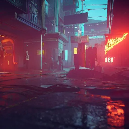 Image similar to ripper doc surgery tragedy. low light. diffuse ambience. Cyberpunk 2077. CP2077. 3840 x 2160