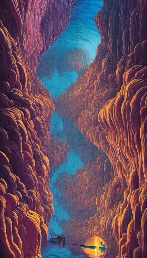 Image similar to The cavern of endless dreams, italian futurism, Dan Mumford, da vinci