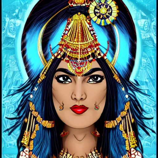 Prompt: indian goddess as a superhero