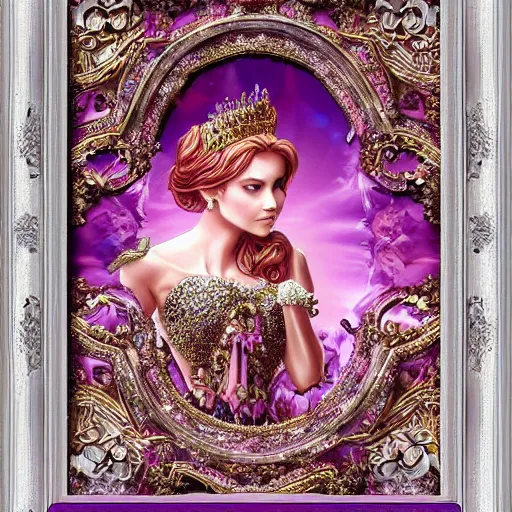 Image similar to princess of amethyst, gorgeous, ornate, intricate, detailed, stunning, framed masterpiece, 4 k