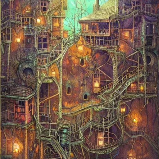 Prompt: old gold mine, art by daniel merriam, high details