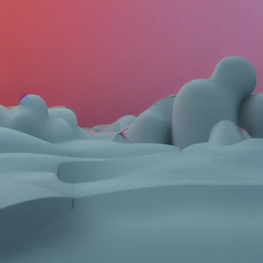 Image similar to abstract 3d landscape at 12:00 by james jean and David Schnell, rendering, redshift, octane