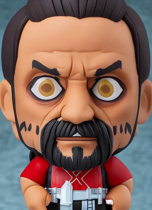 Image similar to danny trejo, an nendoroid of danny trejo figurine, realistic face, detailed product photo