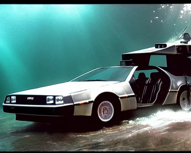 Image similar to doc brown and the delorean underwater