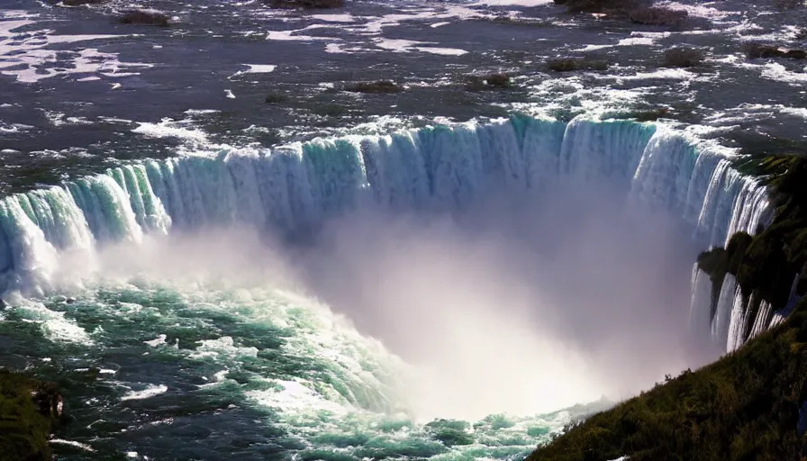 Image similar to Niagara Falls bu water is blood, hyperdetailed, artstation, cgsociety, 8k
