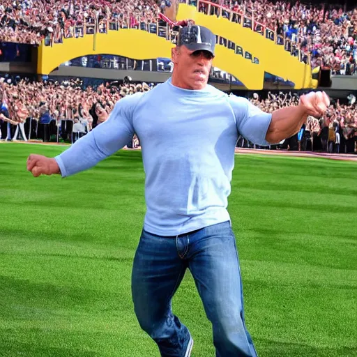 Prompt: john cena doing the douggie dance, teach me how to douggie