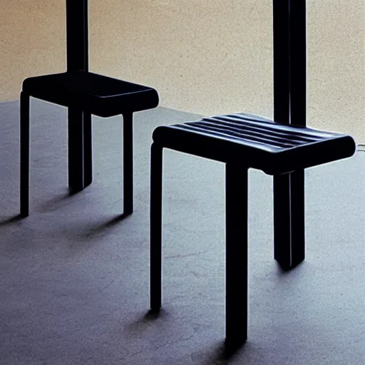 Prompt: the twins stool by tadao ando