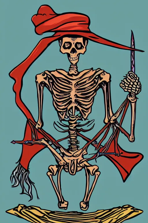 Image similar to Portrait of a evil skeleton that is a wizard casting a spell , wizard, medieval, sticker, colorful, casting epic spell, magic the gathering artwork, D&D, fantasy, artstation, heroic pose, illustration, highly detailed, simple, smooth and clean vector curves, no jagged lines, vector art, smooth