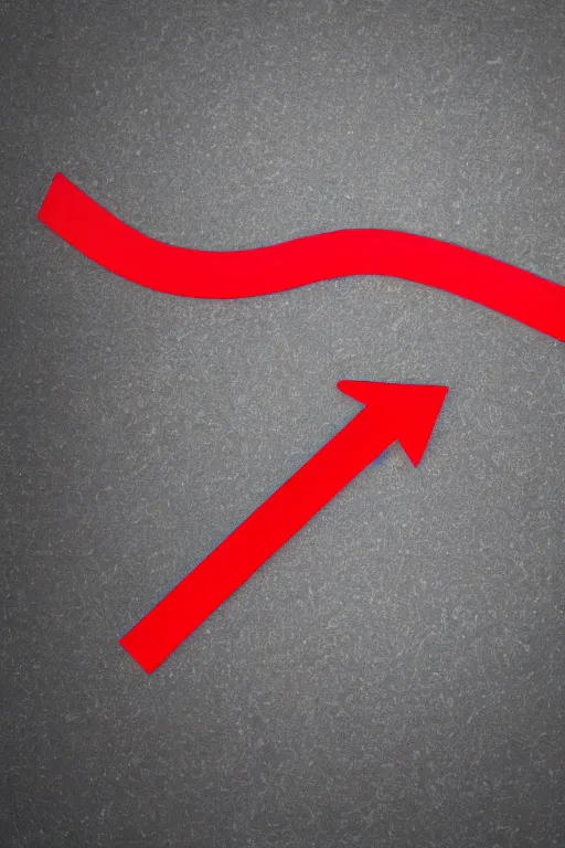 Prompt: a red arrow pointing dramatically in one direction