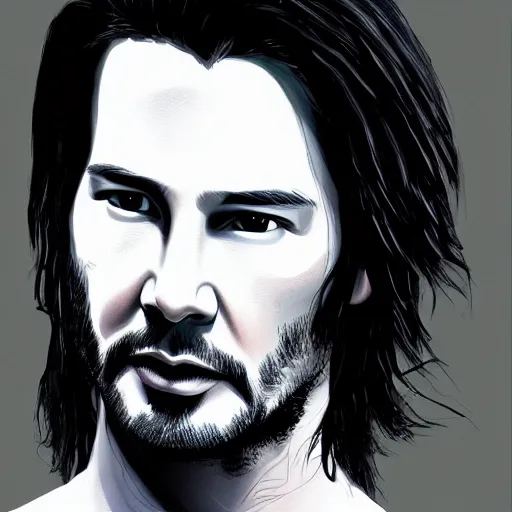 Image similar to young Keanu Reeves illustrated by bijou karman, detailed, 4k