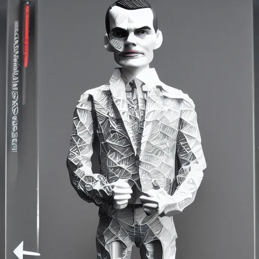 Prompt: alan turing, stop motion vinyl action figure, plastic, toy, very reflective, aaron horkey style