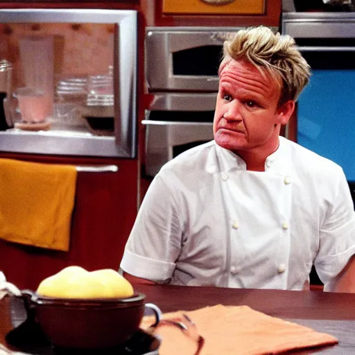 Prompt: gordon ramsey starring on roseanne, tv still, 8 k