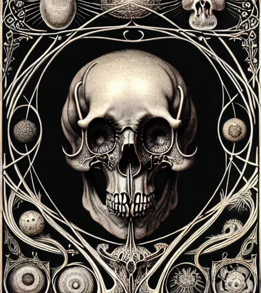 Image similar to art forms of nature by ernst haeckel, memento mori by arthur rackham, ornate antique porcelain beautiful skull mask, ultrasharp, photorealistic, hyperdetailed, octane render, polished, art nouveau, neo - gothic, gothic, intricate ornamental organic filigree, art nouveau botanicals, art forms of nature by ernst haeckel, horizontal symmetry, symbolist, visionary