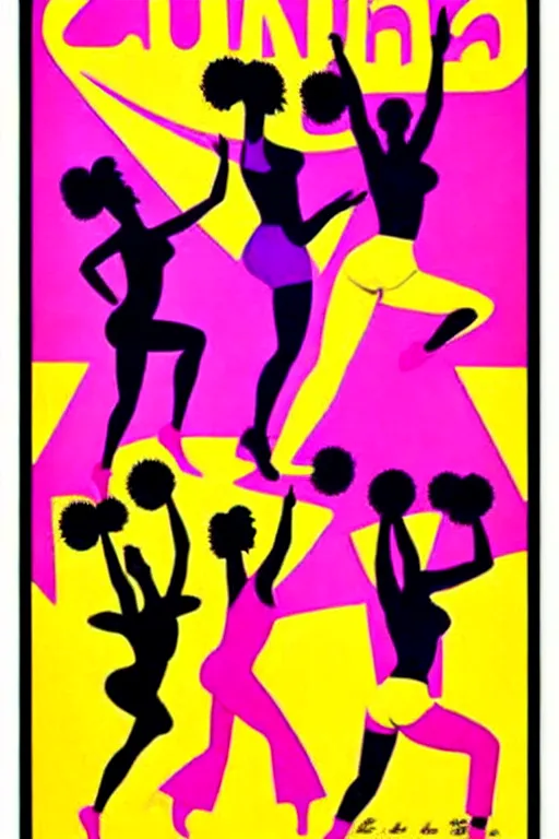Image similar to 1970s zumba fitness art poster