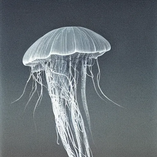 Image similar to jellyfish by zdzisław beksiński