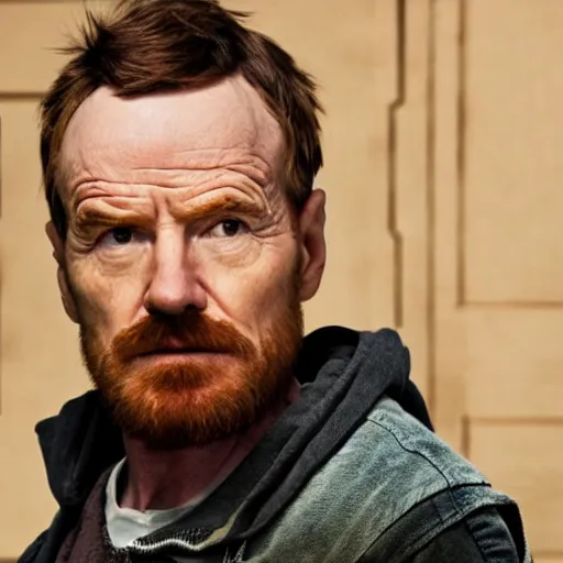 Prompt: Live Action Still of Bryan Cranston dressed as Jesse Pinkman, real life, hyperrealistic, ultra realistic, realistic, highly detailed, epic, HD quality, 8k resolution, body and headshot, film still
