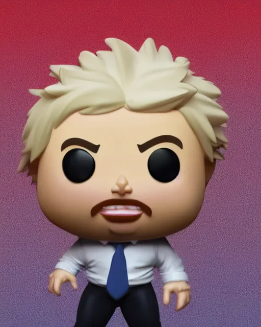 Image similar to full body 3d render of boris johnson as a funko pop, Funko pop, studio lighting, white background, blender, trending on artstation, 8k, highly detailed