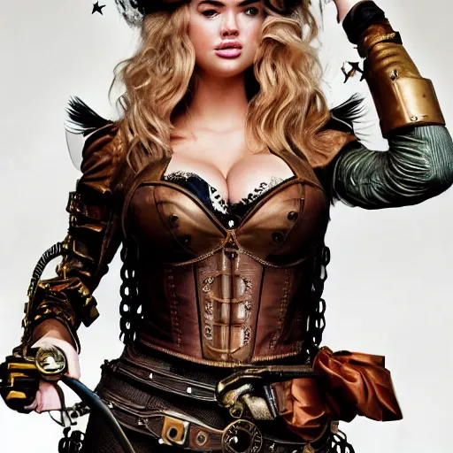 Image similar to photo of kate upton as a steampunk amazon warrior