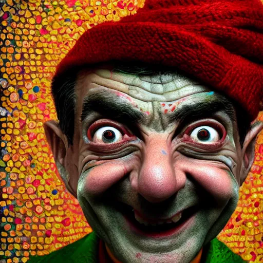 Image similar to Very very very very highly detailed epic central composition photo of Mr Bean face, intricate, happy colorful vibes, extremely detailed, digital painting, smooth, sharp focus, illustration, intimidating lighting, incredible art by Brooke Shaden, artstation, concept art, Octane render in Maya and Houdini