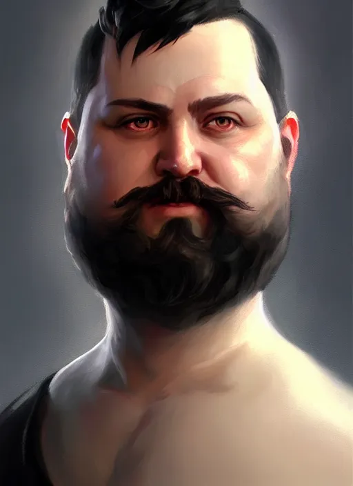 Image similar to a _ fantasy _ style _ portrait _ painting _ of white male short black hair chubby disconnected beard round face, rpg dnd oil _ painting _ unreal _ 5 _ daz. _ rpg _ portrait _ extremely _ detailed _ artgerm _ greg _ rutkowski _ greg