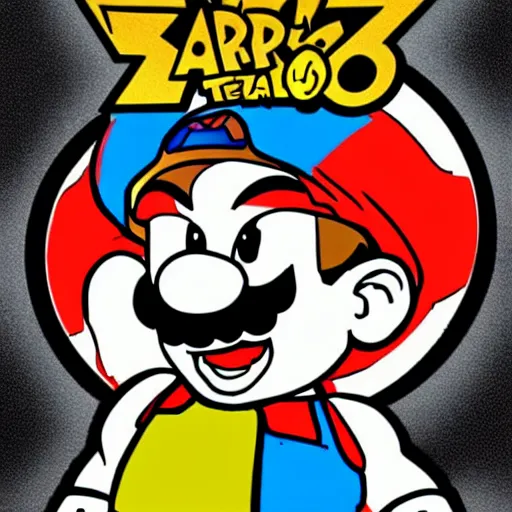 Image similar to mario drawn in the style of dragon ball z