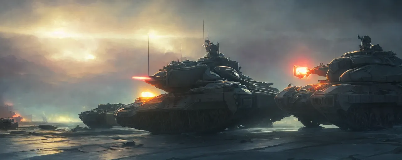 Image similar to tank the battlefield, epic scene, volumetric lighting futuristic, intricate, highly detailed, digital painting, artstation, concept art, cinematic, smooth, sharp focus, illustration, aurora borealis, unreal engine 5, 8 k, art by artgerm and greg rutkowski and alphonse mucha