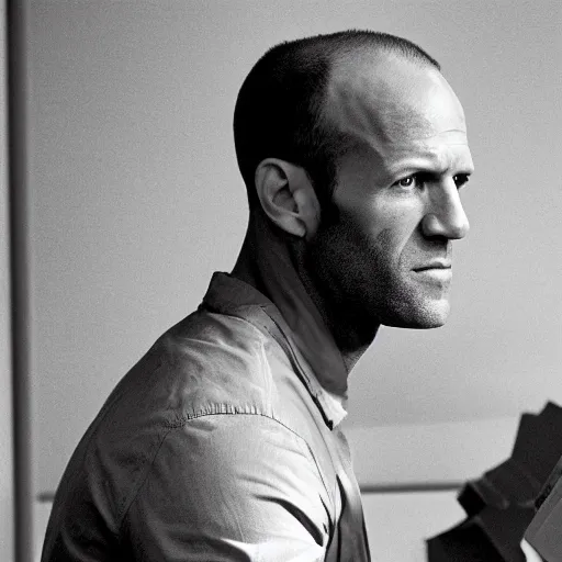 Prompt: Jason Statham as a tenured college professor of physics