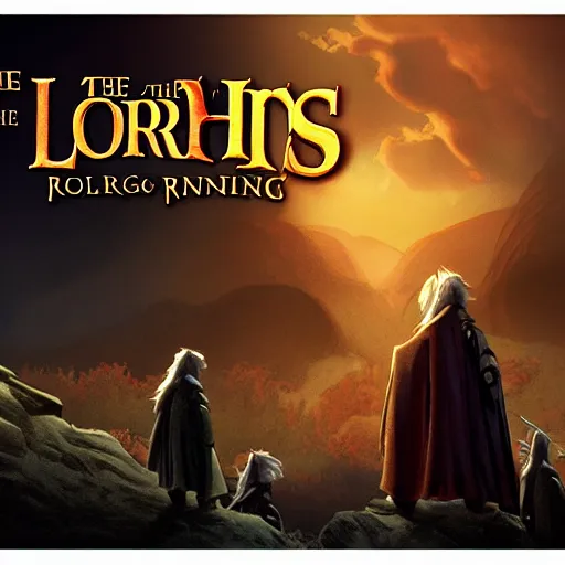 Prompt: the cover art from the pixar lord of the rings remake. animated in 4 k with presto animation software.