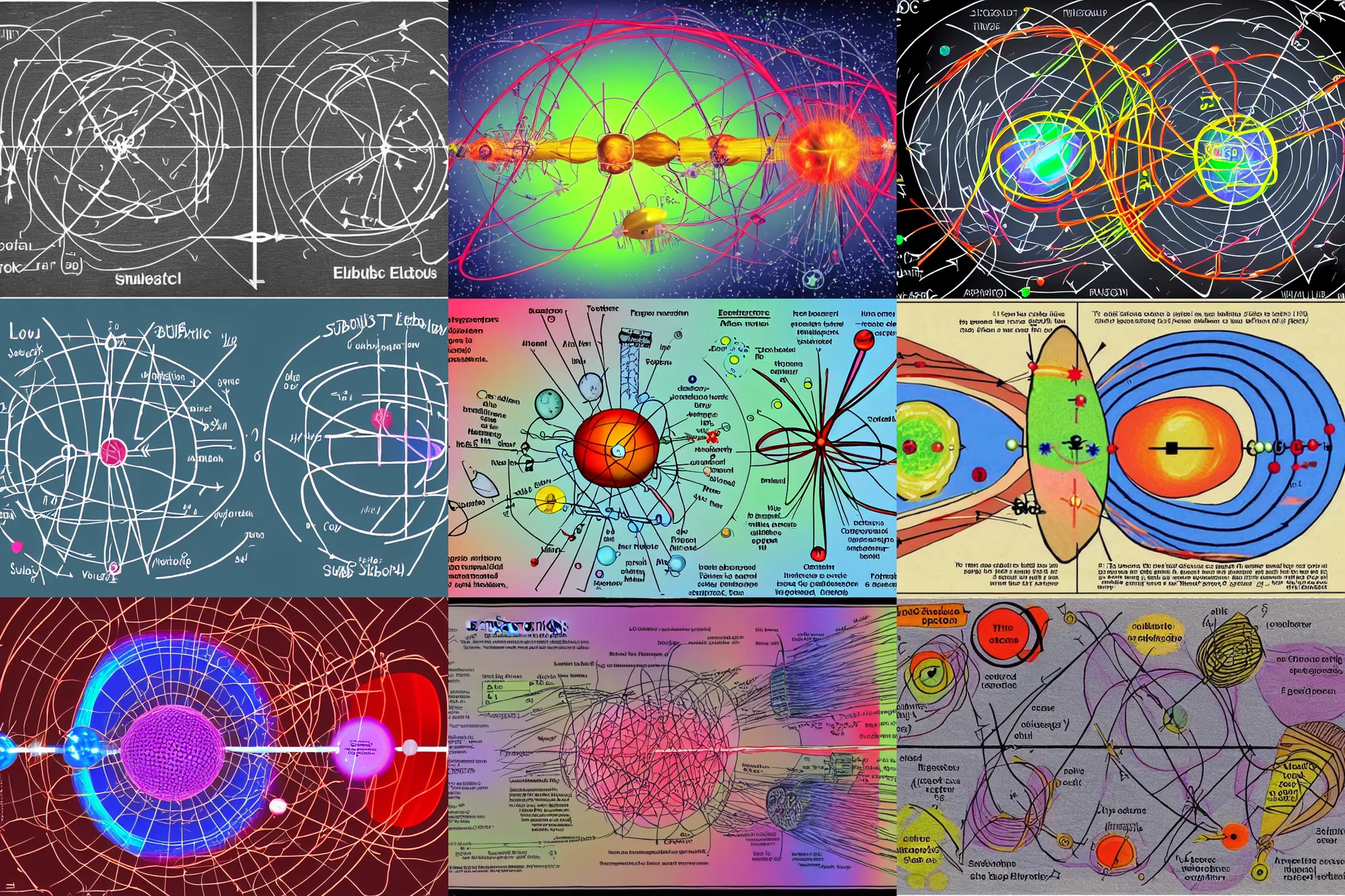 Prompt: subatomic electrons! in love, detailed scientific diagram