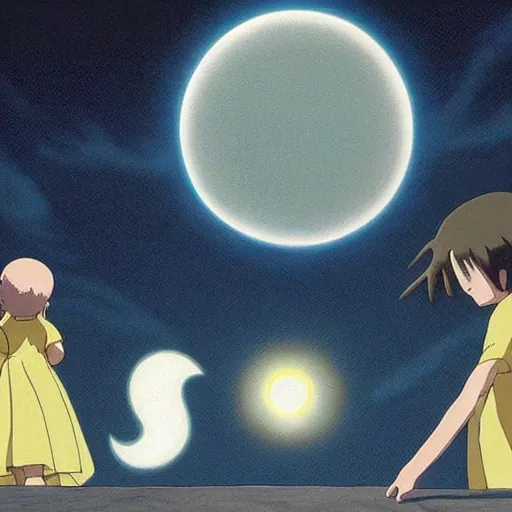 Prompt: solar eclipse from Spirited Away (2001)