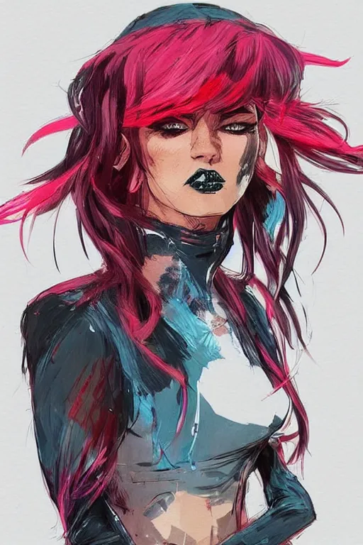 Prompt: an ultradetailed concept art of a fashionable genz trendy fighter, conrad roset, fiona staples