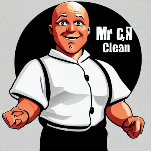 Image similar to Mr. Clean in the style of stanely kubrick