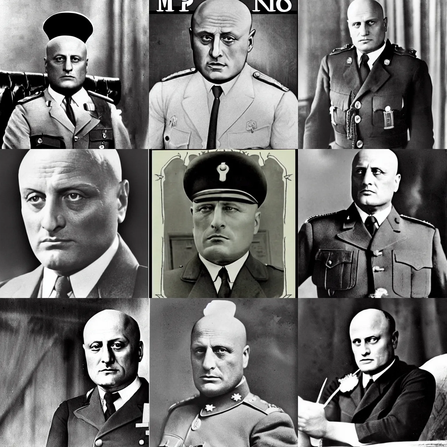 Prompt: Benito Mussolini as Mr. Clean