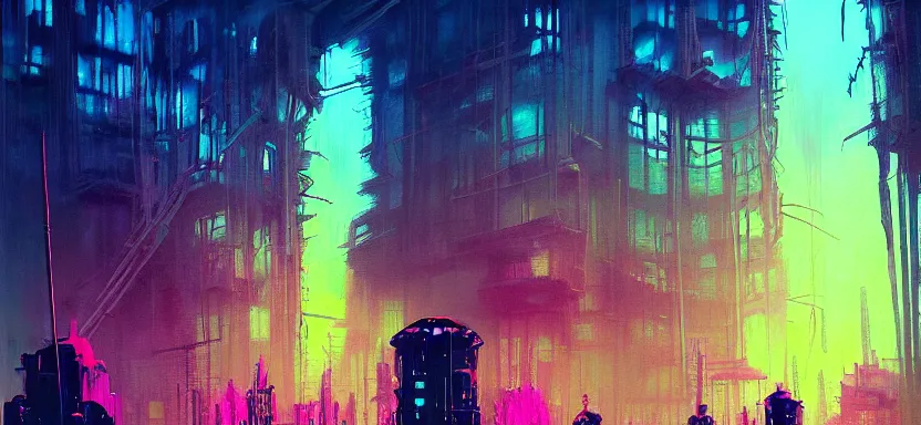 Prompt: beautiful masterpiece painting of a dystopian city in a future radioactive glowing swamp, cryogenic day spa treatment, grunge cyberpunk, by Remedios Varo and Anato Finnstark and Greg Rutkowski, dayglo pink, dayglo blue, by Craig Mullins, ilya kuvshinov, krenz cushart, artgerm, 8k, trending on ArtStation