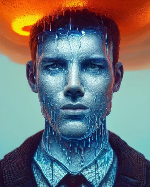 Image similar to portrait of a man made out of water. intricate artwork, by tooth wu, wlop, beeple, dan mumford concept art, octane render, trending on artstation, greg rutkowski very coherent symmetrical artwork cinematic, key art, hyper realism, high detail, octane render, 8 k, iridescent accents