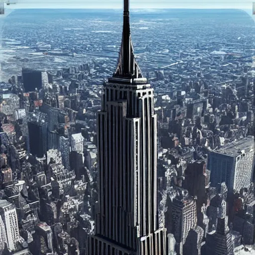 Prompt: 3 d render of king kong on top of the empire state building,