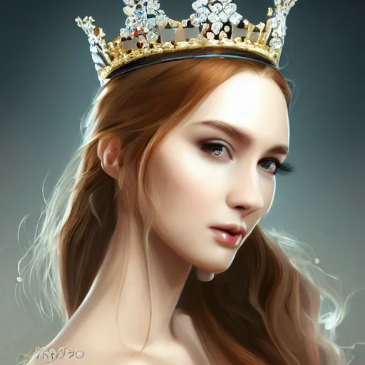 Prompt: a beautiful and elegant queen by wlop, closeup headshot, 8 k, closeup headshot, high detailed, smooth, trending on artstation, digital illustration.