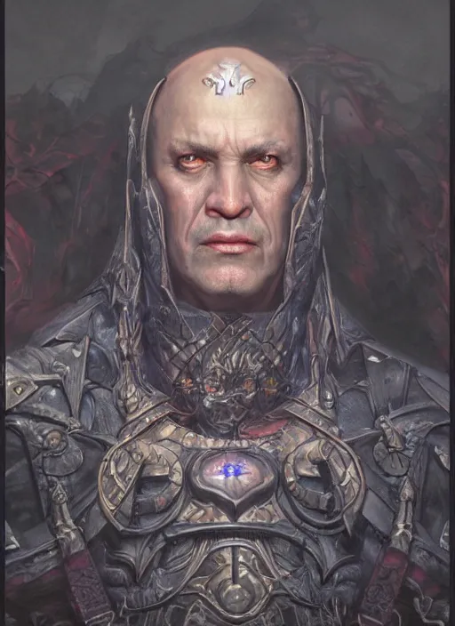 Image similar to hyper realist render of a portrait of dark king by wayne berlowe