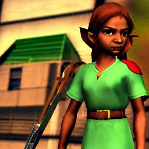 Image similar to saria from ocarina of time in gta 4 loading screen