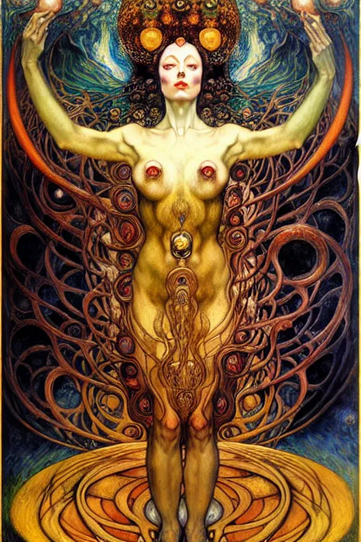 Image similar to Divine Chaos Engine by Karol Bak, Jean Delville, William Blake, Gustav Klimt, and Vincent Van Gogh, symbolist, visionary