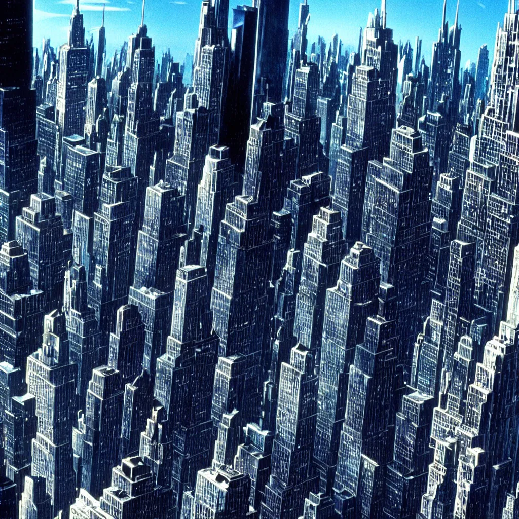 Prompt: new york futuristic city view from movie the fifth element 1 9 9 7, skyscrapers and flying cars, panoramic, perspective, horizon