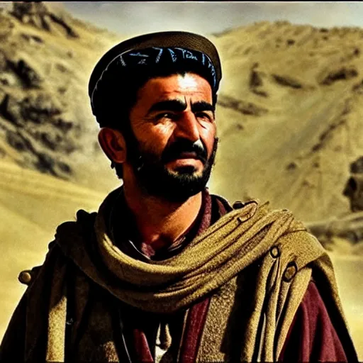 Image similar to Kurdish shepherd wearing Kurdish clothes in a movie directed by Christopher Nolan, movie still frame, promotional image, imax 70 mm footage