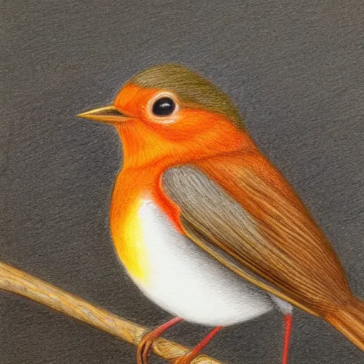 Prompt: a color pencil drawing of a robin bird by ana maria martinez jaramillo, pastel color, wingspan, high quality, artstation, 4 k, realism, photorealism, fine art