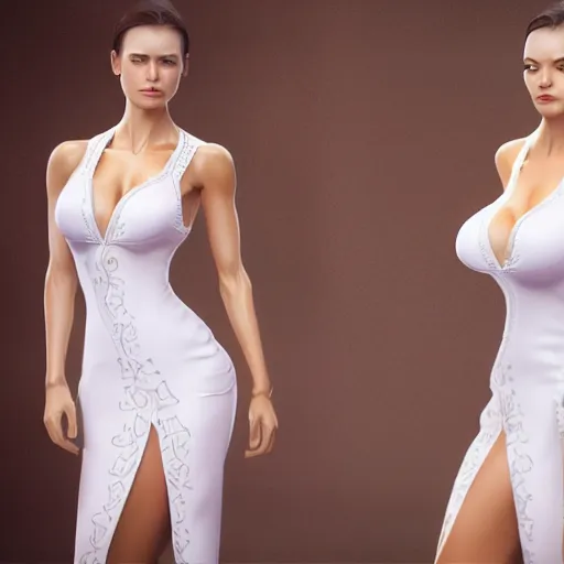 Image similar to muscular oiled woman wearing white ao dai, ultra realistic, concept art, intricate details, highly detailed, photorealistic, octane render, 8 k, unreal engine.