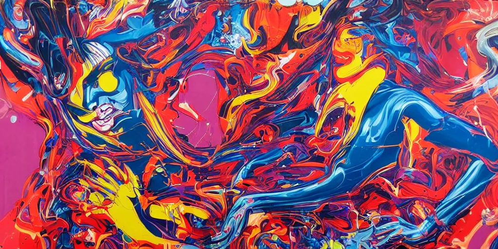 Image similar to Tristan Eaton's wallpaper, Fluid electricity, Nielly