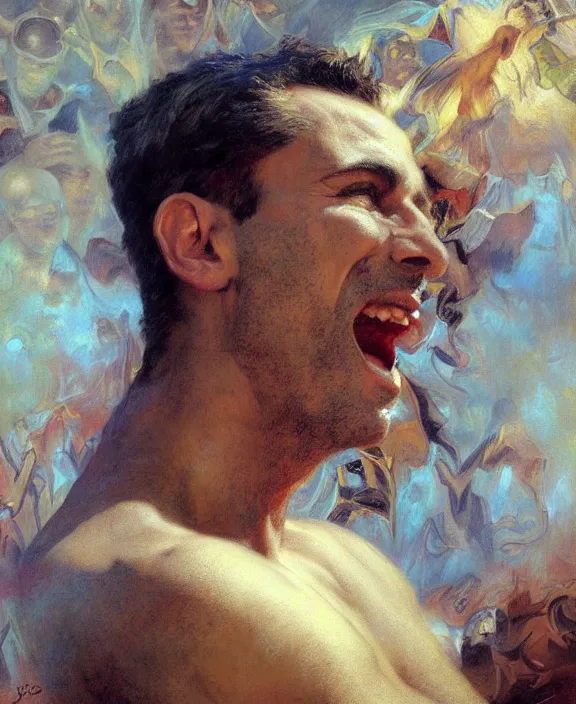 Prompt: portrait of eros ramazzotti, joyful, highly detailed painting by gaston bussiere, craig mullins, j. c. leyendecker 8 k,